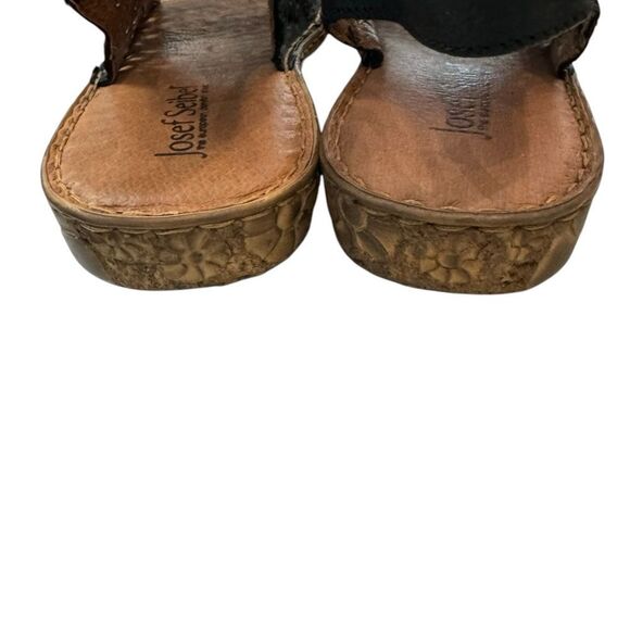 New Josef Seibel Women's Rosalie 07 Black Leather Perforated Sandals 37 6 6.5 - Picture 4 of 5